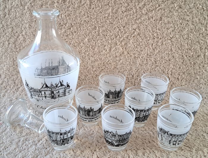 🍽 Service à liqueur décors Chateaux de la Loire