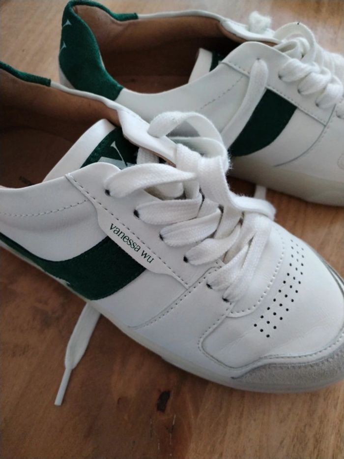 Baskets blanc et vert foncé - photo numéro 4