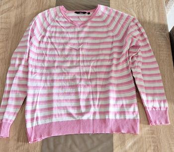 Pull à rayures roses et blanches 'Cutting edge' - Taille S