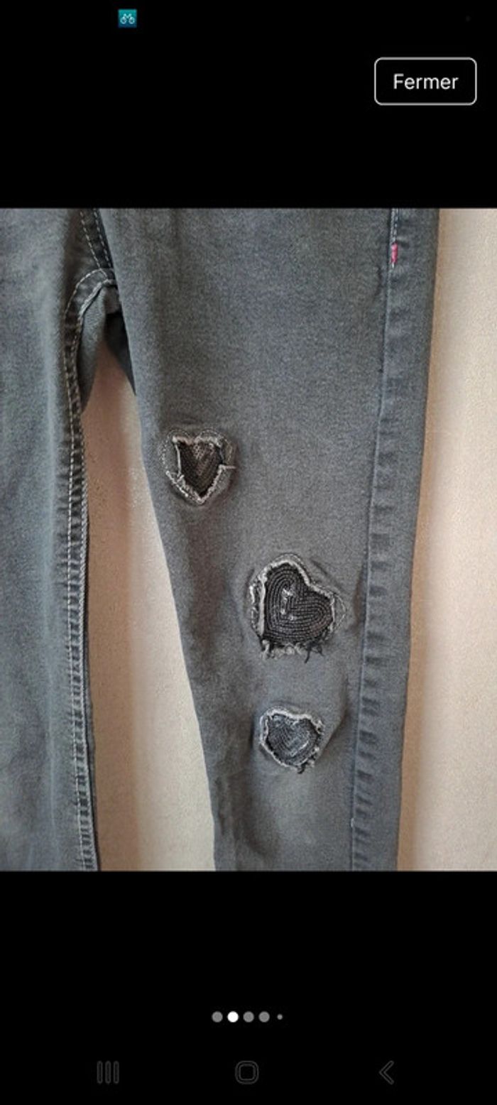 Joli jean slim gris taille 10 ans Lee Cooper - photo numéro 2