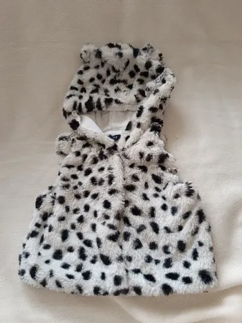 🎀 veste sans manche blanc motif point noir taille 3mois Kiabi 🎀