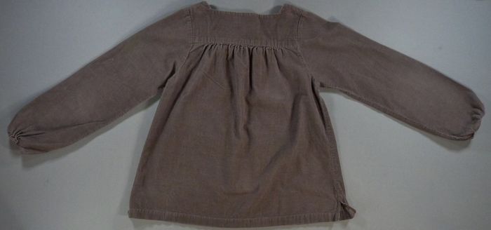 Blouse manches longues velours côtelé marron Jacadi 8 ans 128 cm fille - photo numéro 3