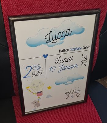 Cadre naissance à personnaliser