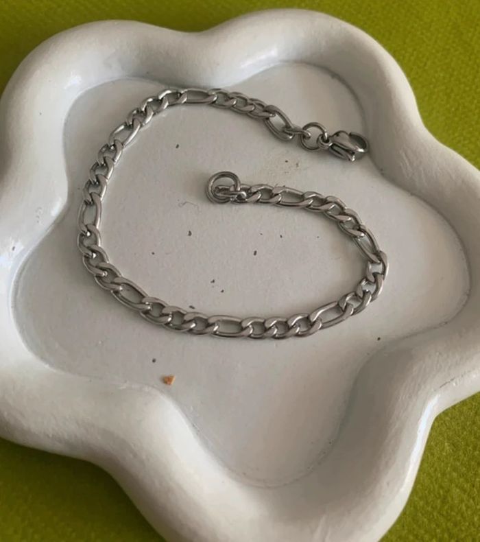 Bracelet chaîne en acier inoxydable argenté 16 cm - photo numéro 5