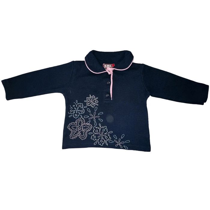 Haut marine fleurs KMG 2 ans TBE (2€) - photo numéro 8