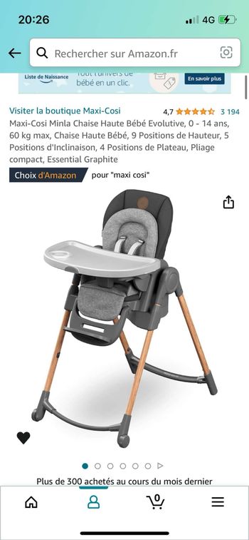 chaise haute bébé