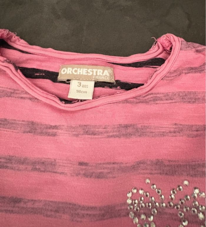 Lot 2 tee-shirts manches longues fille 3 ans - photo numéro 2