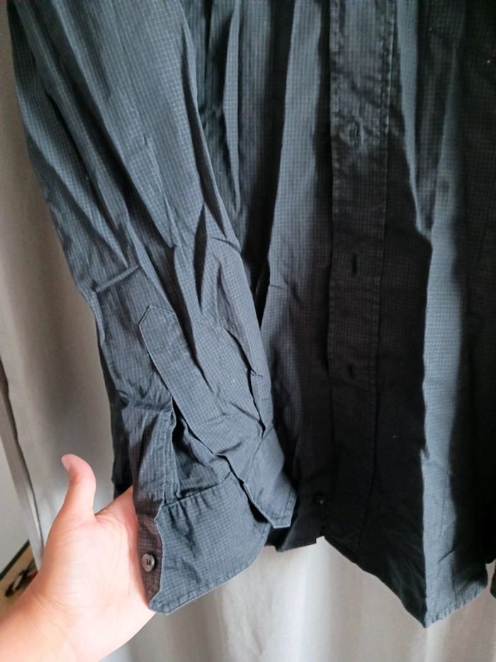 Chemise noire à carreaux 100% coton United Colors of Benetton Taille L40 - photo numéro 4