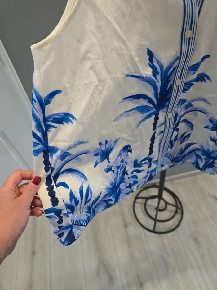 Blouse sans manches imprimée Zara - photo numéro 4