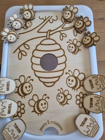 Petit insert pour bac Trofast ikea "Abeilles" avec jetons Abeilles et Pots de Miel 