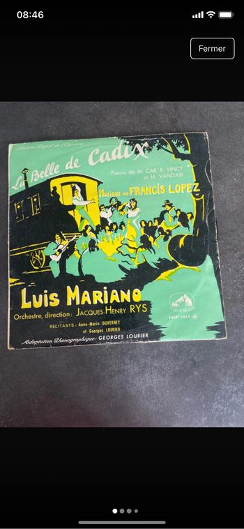 Vinyle 33 tours Luis Mariano La belle de Cadix