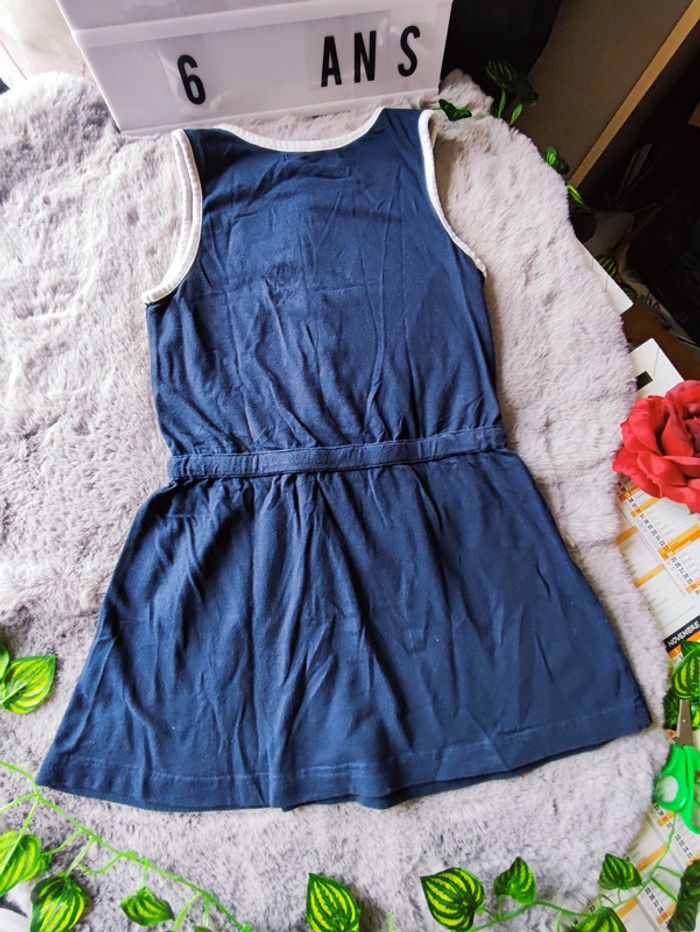 Petite robe bleu marine bordure blanche 6 ans - photo numéro 4