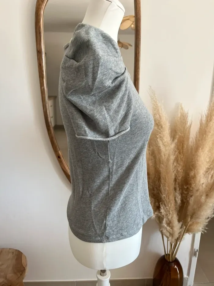 Haut manches courtes bouffantes gris Maje - photo numéro 5