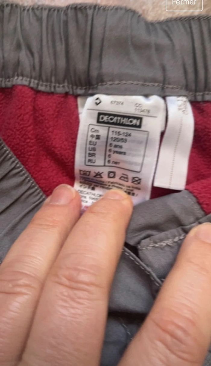 Pantalon doublé 6 ans décathlon - photo numéro 2