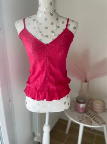 Haut à bretelles fuchsia xs neuf