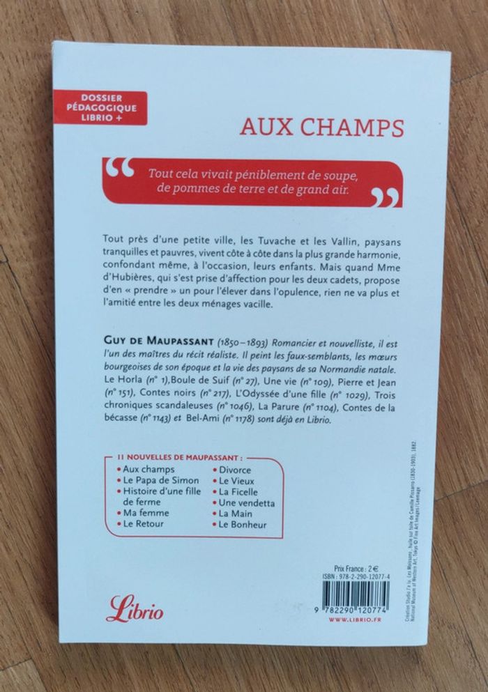 Livre Aux champs et autres nouvelles - Guy de Maupassant - photo numéro 2