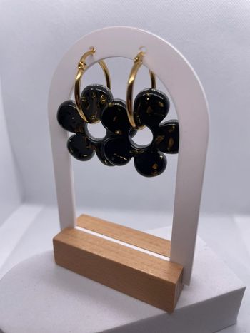 Paire de pampilles interchangeables avec créoles acier inoxydable