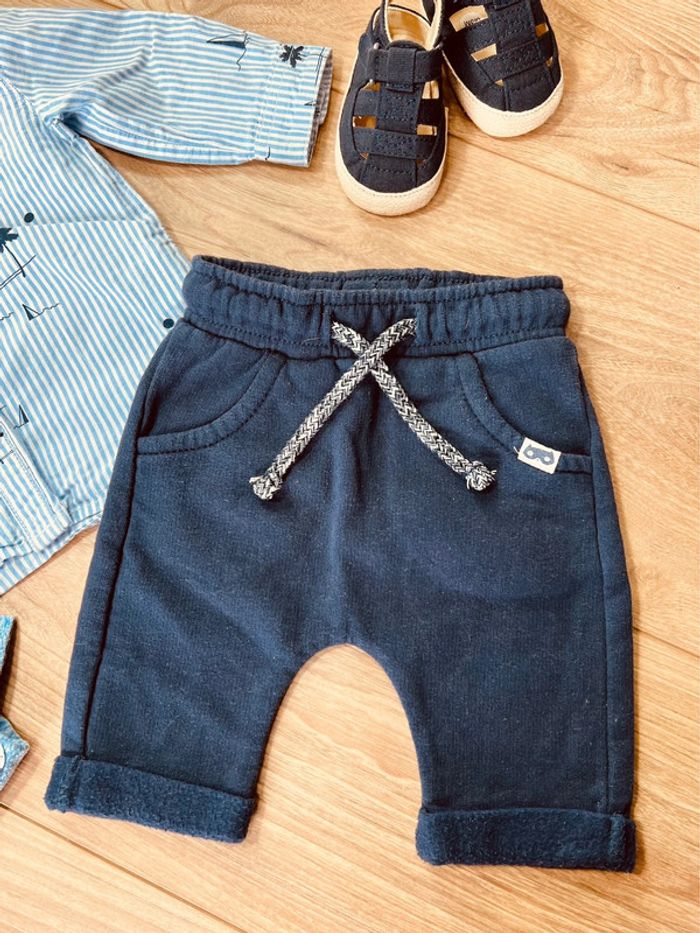 Taille 3 mois ensemble 3 pièces garçon TAO Orchestra bleu * mer * 💙 - photo numéro 2