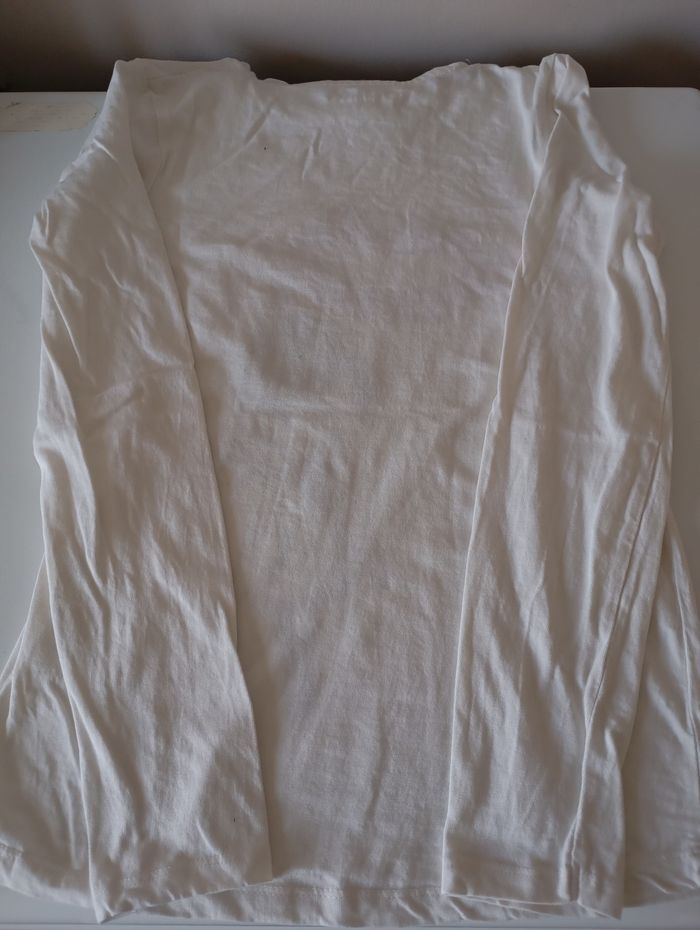 Tee-shirt manches longues. 12 ans . Coton blanc . Fillette noir .  Coeurs ❤️.Punkdiz . État neuf - photo numéro 5