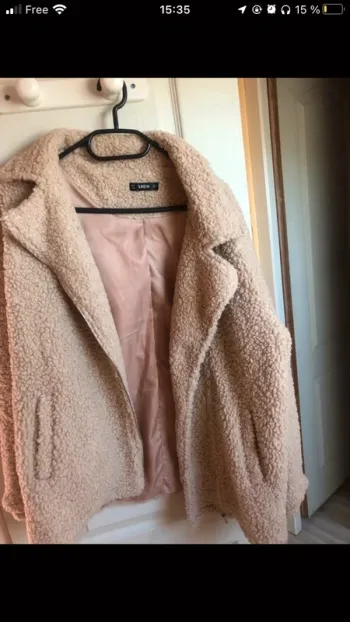 manteau en tissu duvuteux shein teddy beige crème