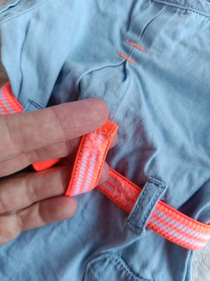 Robe jeans manches courtes+ ceinture offerte Fille 1 mois Kiabi - photo numéro 7