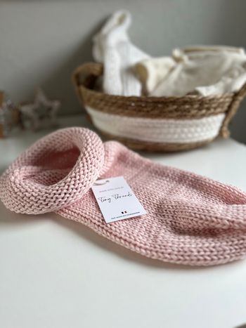 Cocon de naissance Rose pastel mérinos 