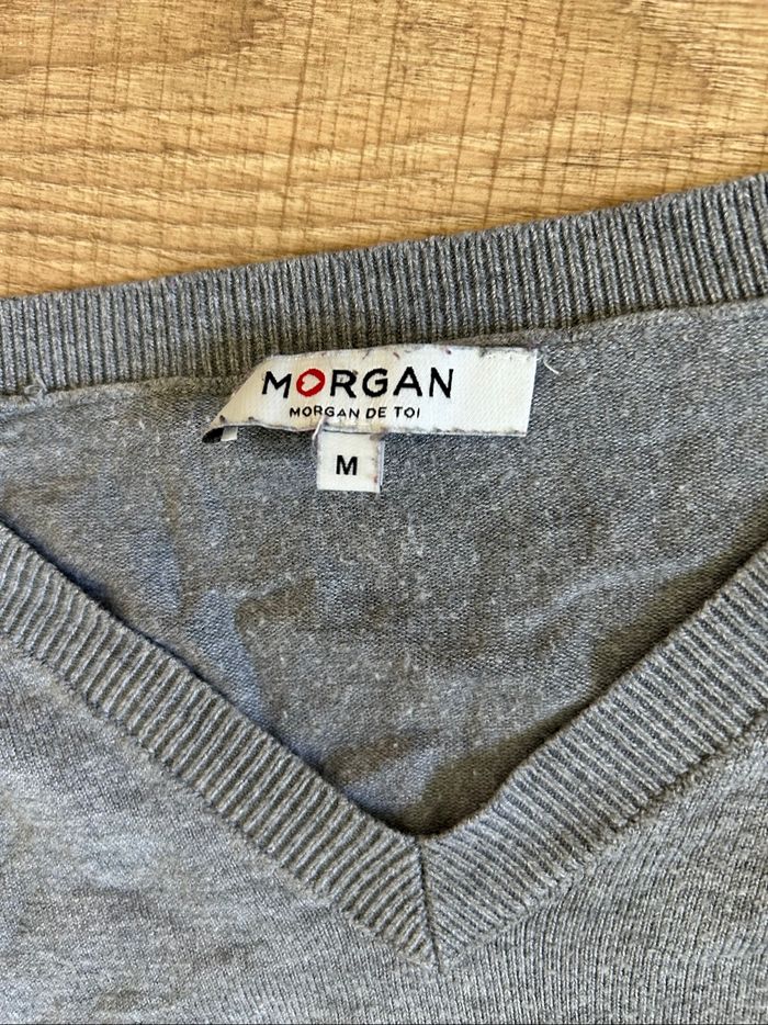 Pull gris et noir à manches longues Morgan taille M état satisfaisant - photo numéro 9