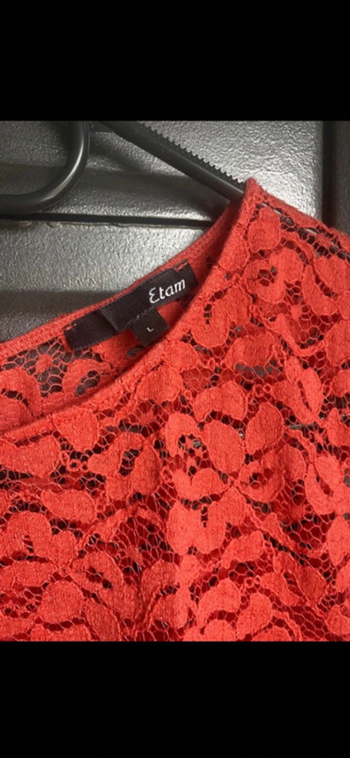 Magnifique haut sans manche, corail, taille L, Etam - photo numéro 3