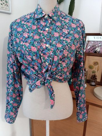 Chemise vintage à manches longues fleurie