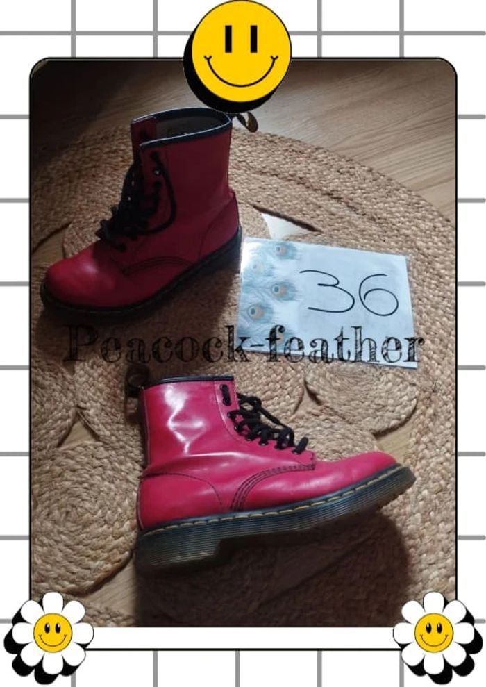 Bottines dr Martens rouges 36 - photo numéro 6