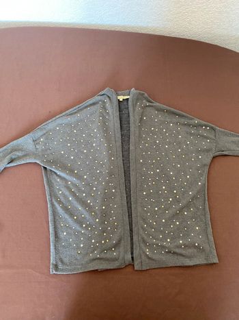 Gilet gris avec détails diamantés - Gold & Silver - Taille unique