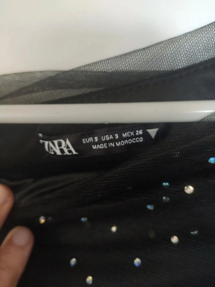 Zara robe asymétrique noire paillettes S - photo numéro 4