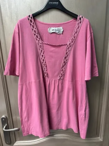 T-shirt manche courte rose Ulla Popken 48/50