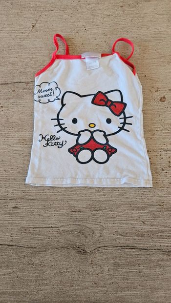Débardeur blanc et rouge Hello Kitty, 4/5 ans