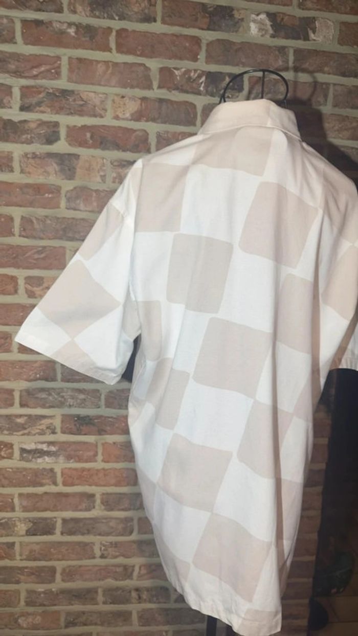 Chemise manches courtes beige et brune Bershka Taille S / 36 - photo numéro 14
