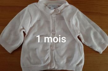 gilet rose clair - 1 mois