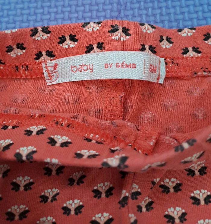 Legging rose fushia fleurs, gémo, taille 6 mois (68 cm) - photo numéro 3