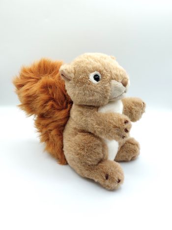 🐿️ Peluche écureuil marron beige roux blanc Animal de la foret 26 cm - doudou