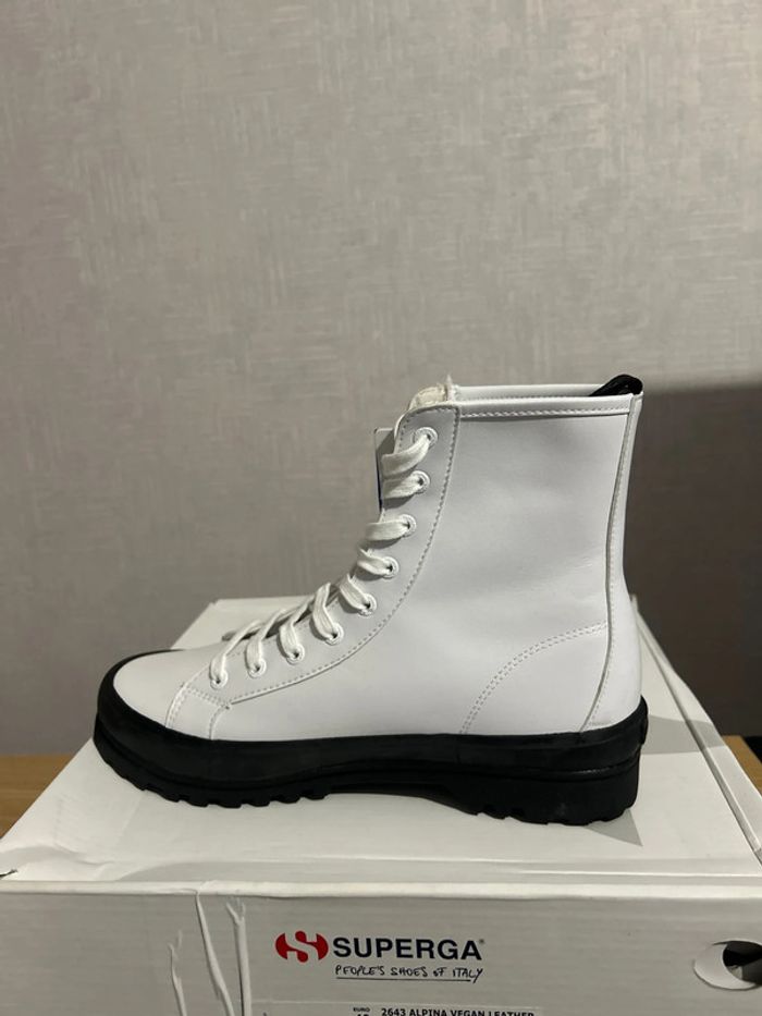 Bottines blanches Superga 2643 Alpina Vegan 🌱 leather 40 - photo numéro 3