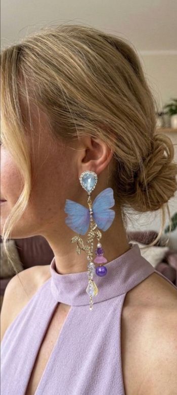 Boucles d'oreilles inoxydable papillon pastel
