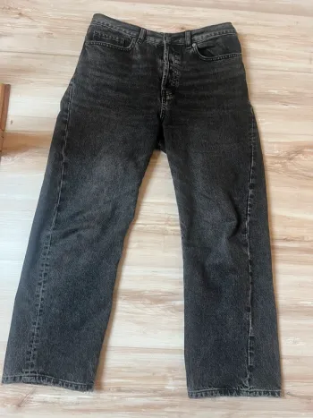 mango jeans droit noir délavé