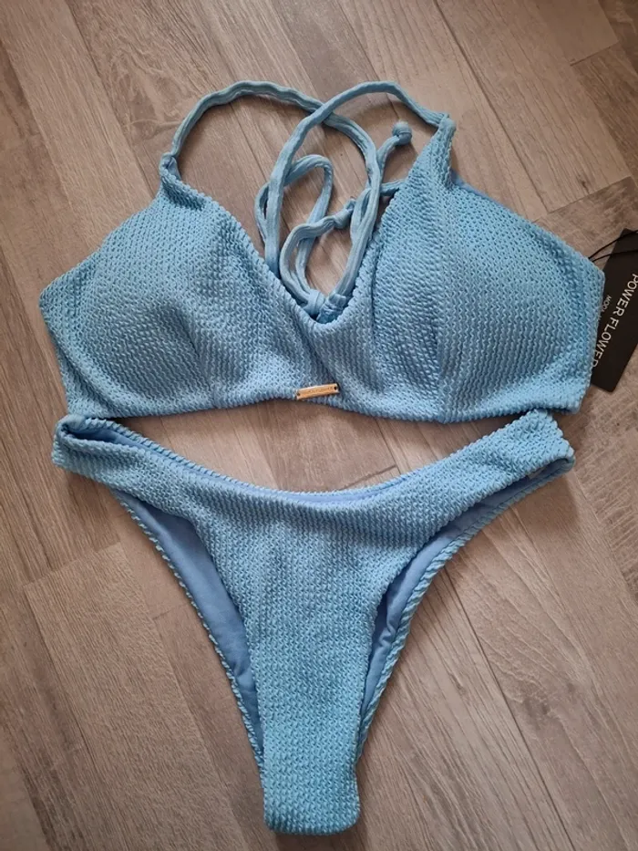 Maillot de bains 2pces bleu sans armatures