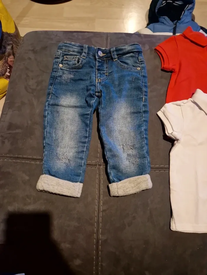 Lot 6 jeans garçon 12 mois - photo numéro 5