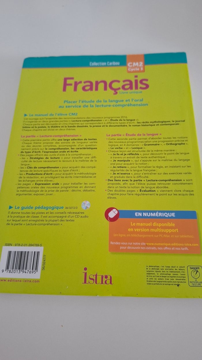 Livre unique de français l - photo numéro 2