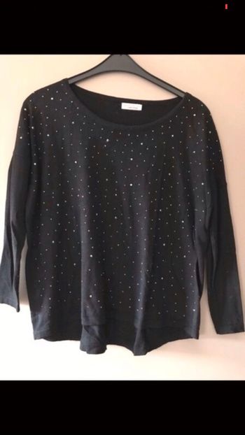 Pull noir strass