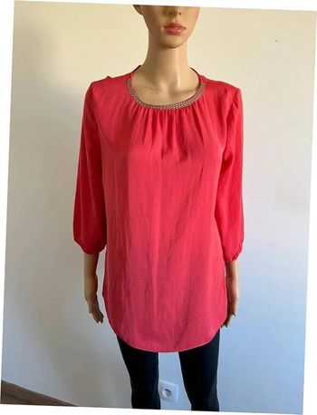 Blouse rose corail avec manches 3/4 Esprit taille 38 jamais portée
