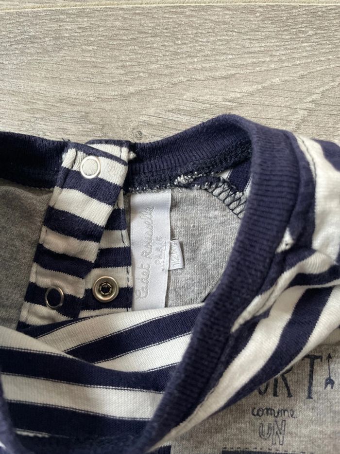 Lot 2 t-shirt ML 12 mois - photo numéro 3