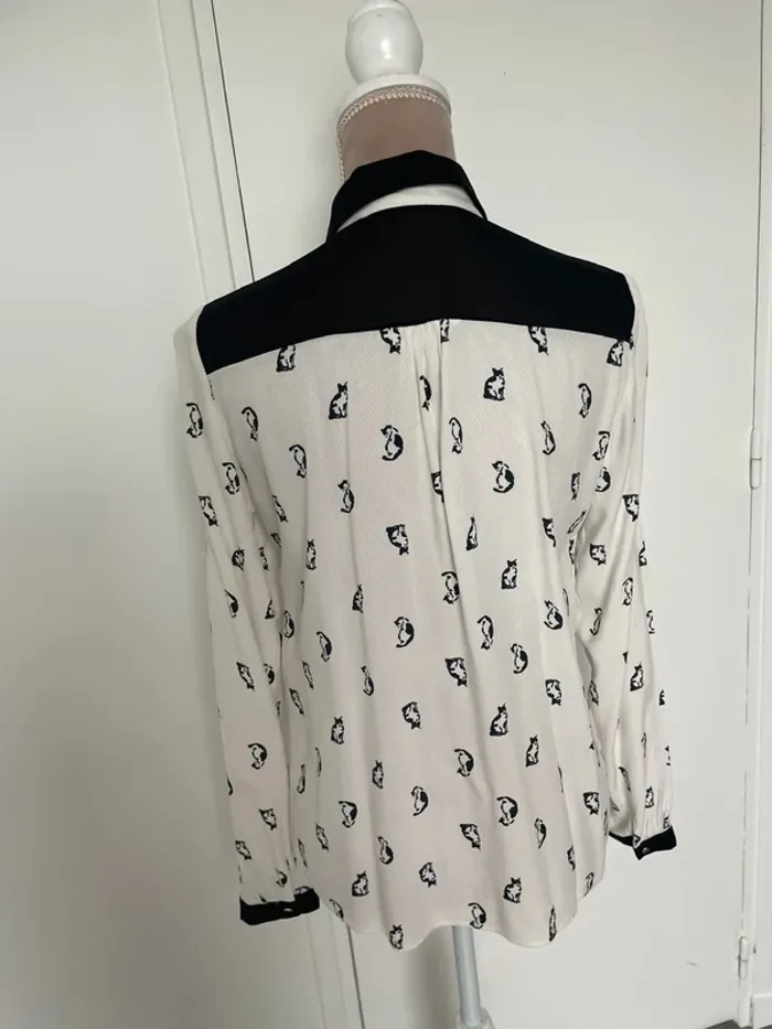 Chemise fluide / blouse Naf naf 36 Motif chat - photo numéro 6
