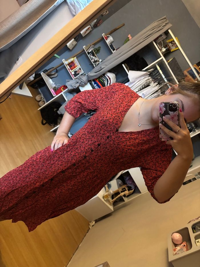 robe à fleur rouge - photo numéro 7