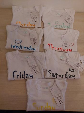 Lot de 7 bodys manches courtes filles 12mois